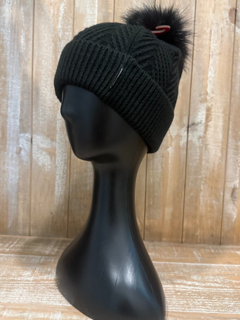 Helly Hansen Kids Lumi BeanieYouth Girl Pom Pom Hat Black Outdoor New